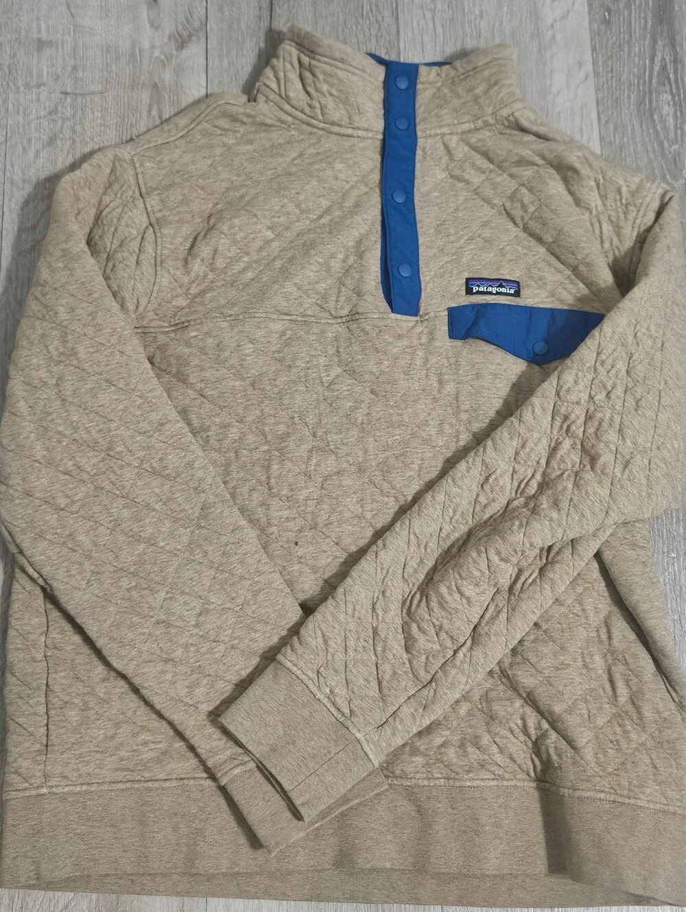 Patagonia Men’s Quilted Snap-T Pullover Organic Cotton Owl Brown Sweater size XL